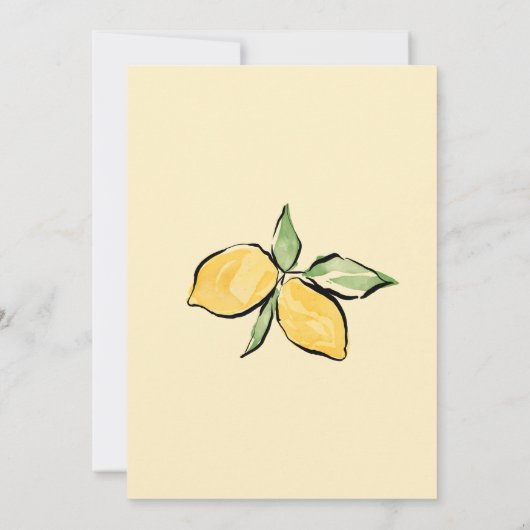 Boho Waterverf Lemon Citrus Greenery Summer Kaart (Achterkant)