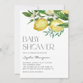 Boho Waterverf Lemon en Blooms Baby shower Kaart