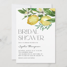 Boho Waterverf Lemon en Blooms Vrijgezellenfeest Kaart