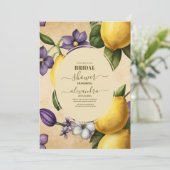 Boho Waterverf Lemon Vrijgezellenfeest Kaart (Staand voorkant)