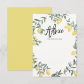 Boho Waterverf Lemon Wreath Advice Kaart (Voorkant / Achterkant)