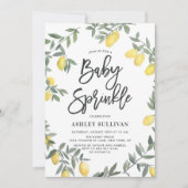 Boho Waterverf Lemon Wreath Baby Sprinkle Shower Kaart (Voorkant)