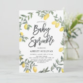 Boho Waterverf Lemon Wreath Baby Sprinkle Shower Kaart (Staand voorkant)