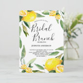 Boho Waterverf Lemon Wreath Bridal Brunch Kaart (Staand voorkant)