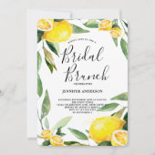 Boho Waterverf Lemon Wreath Bridal Brunch Kaart (Voorkant)