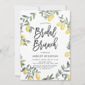Boho Waterverf Lemon Wreath Bridal Brunch Kaart (Voorkant)