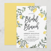 Boho Waterverf Lemon Wreath Bridal Brunch Kaart (Voorkant / Achterkant)