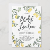 Boho Waterverf Lemon Wreath Bridal Luncheon Kaart (Voorkant)