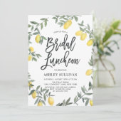 Boho Waterverf Lemon Wreath Bridal Luncheon Kaart (Staand voorkant)