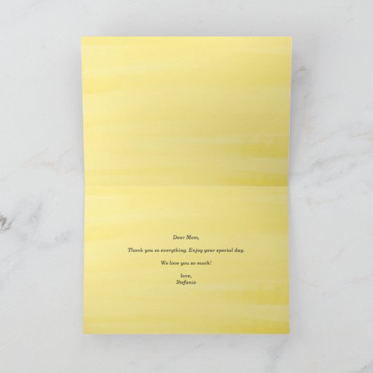 Boho Waterverf Lemon Wreath Happy Moederdag Kaart (Binnen)