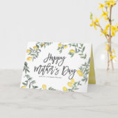 Boho Waterverf Lemon Wreath Happy Moederdag Kaart (Gele Bloem)