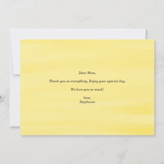 Boho Waterverf Lemon Wreath Happy Moederdag Kaart (Achterkant)