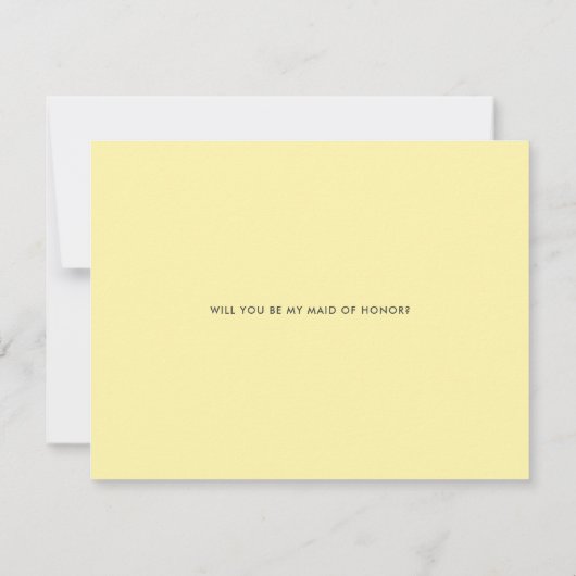 Boho Waterverf Lemon Wreath Maid of Honor Kaart (Achterkant)