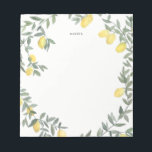 Boho Waterverf Lemon Wreath Notitieblok<br><div class="desc">Kreukvrij met waterverf citroen. Dit zal een perfect vrouwelijk accent zijn voor je kantoor.</div>