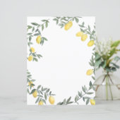 Boho Waterverf Lemon Wreath Persoonlijke Kaart (Staand voorkant)