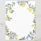 Boho Waterverf Lemon Wreath Persoonlijke Kaart (Voorkant)