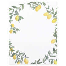 Boho Waterverf Lemon Wreath Persoonlijke Kaart