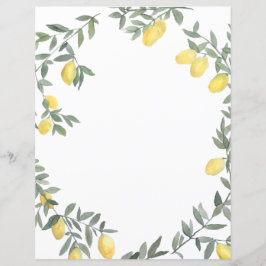 Boho Waterverf Lemon Wreath Persoonlijke Kaart