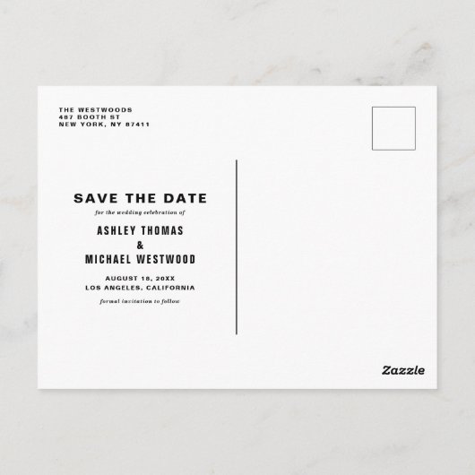 Boho Waterverf Lemon Wreath Save the Date Briefkaart (Achterkant)