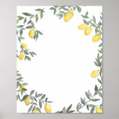 Boho Waterverf Lemon Wreath Summer Poster (Voorkant)