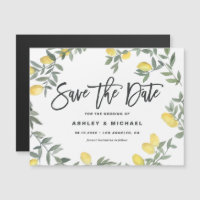 Boho Waterverf Lemon Wreath Summer Save the Date