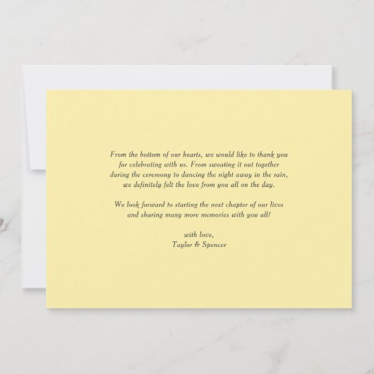 Boho Waterverf Lemon Wreath Summer Wedding Bedankkaart (Achterkant)