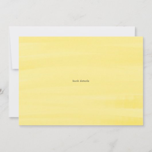 Boho Waterverf Lemon Wreath Summer Wedding Save The Date (Achterkant)