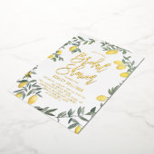 Boho Waterverf Lemon Wreath Vrijgezellenfeest Folie Uitnodiging (Gedraaid)