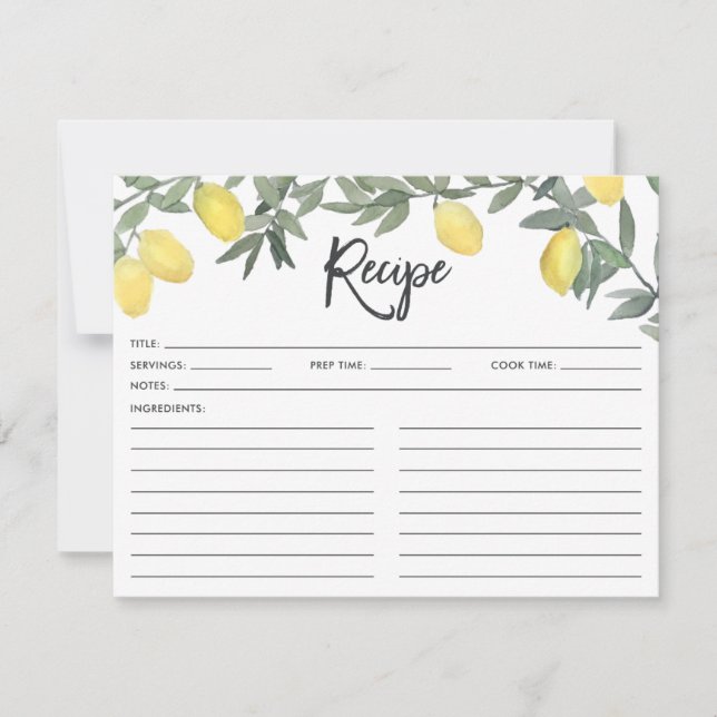 Boho Waterverf Lemon Wreath Vrijgezellenfeest Reci (Voorkant)