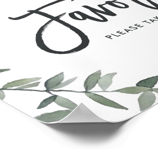 Boho Waterverf Lemon Wreath Wedding Favors Poster (Hoek)