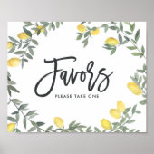 Boho Waterverf Lemon Wreath Wedding Favors Poster (Voorkant)