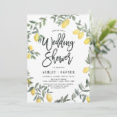 Boho Waterverf Lemon Wreath Wedding Shower Kaart (Staand voorkant)