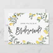 Boho Waterverf Lemon zal mijn bruidsmeisje Kaart z (Voorkant)