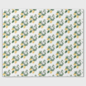 Boho Waterverf Lemons & Greenery Gift Cadeaupapier (Vlak)