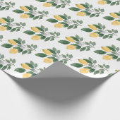 Boho Waterverf Lemons & Greenery Gift Cadeaupapier (Hoek)