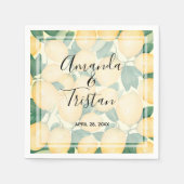 Boho Waterverf Lemons Greenery Servet (Voorkant)