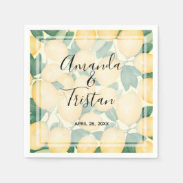 Boho Waterverf Lemons Greenery Servet