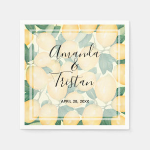 Boho Waterverf Lemons Greenery Servet