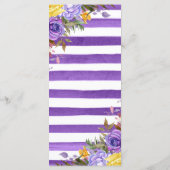 Boho Waterverf Lente Bloemen Bruiloftsmenu Menu (Achterkant)