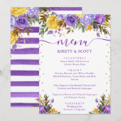 Boho Waterverf Lente Bloemen Bruiloftsmenu Menu (Voorkant / Achterkant)