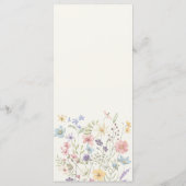 Boho waterverf lente zomer bloemige bruiloft menu (Achterkant)