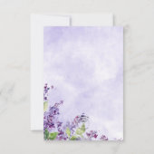 Boho Waterverf Lila Bloemen Bruiloft Save The Date (Achterkant)