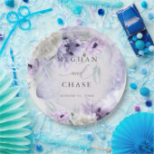 BOHO Waterverf Lila papavers Papieren Bordje (Feest)