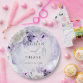 BOHO Waterverf Lila papavers Papieren Bordje (Feest)