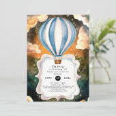 Boho Waterverf luchtballon Verjaardag Kaart (Staand voorkant)