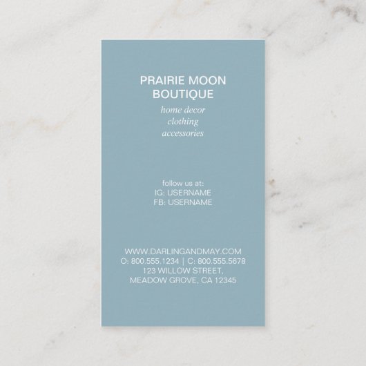 Boho Waterverf Macrame Wand Hanging Visitekaartje (Achterkant)