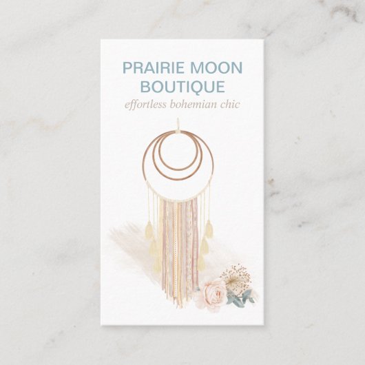 Boho Waterverf Macrame Wand Hanging Visitekaartje (Voorkant)