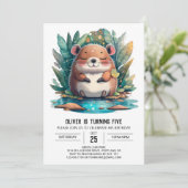 Boho Waterverf Magic Capybara Verjaardag Kaart (Staand voorkant)