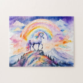 Boho Waterverf Magische Eenhoorn Onder Lichtgevend Legpuzzel