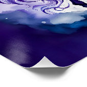 Boho Waterverf majestueuze blauwe eenhoorn onder s Perfect Poster (Hoek)